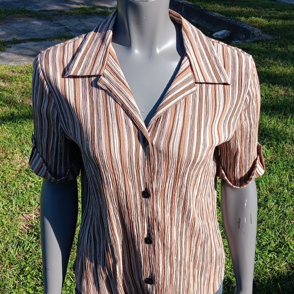 CB COLLECTIONS LADIES COTTON BLEND BUTTON DOWN SHIRT BLOUSE - Picture 6 of 17